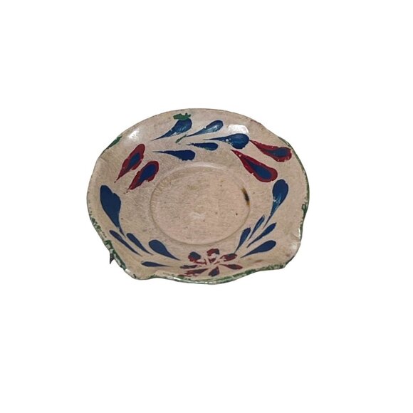 Vintage Rustic Handmade Mexican Pottery Miniature Cup & Saucer - Picture 3 of 9